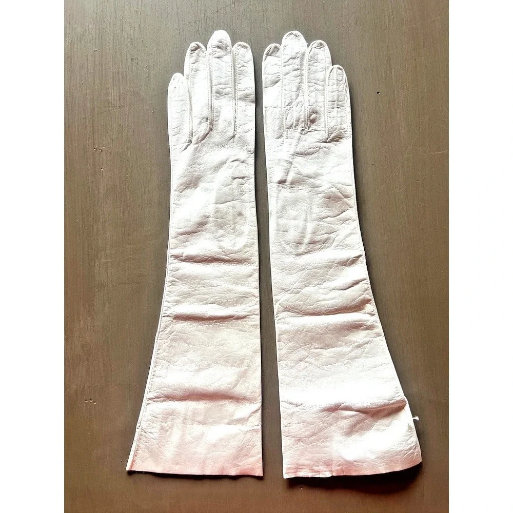 Vintage White Kid Leather Opera Gloves Real Kid Lavabo Florence Italy Opera Soft
